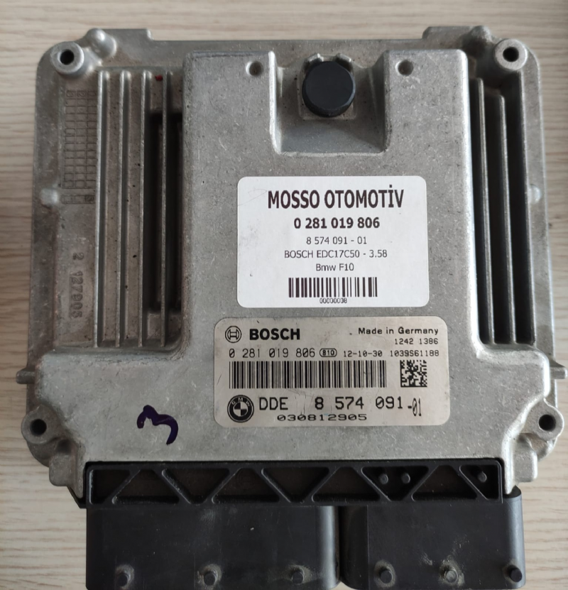 0281019806 BMW F10 F30 2.0D MOTOR BEYNİ EDC17C50 DDE8574091 - 0 281 019 806