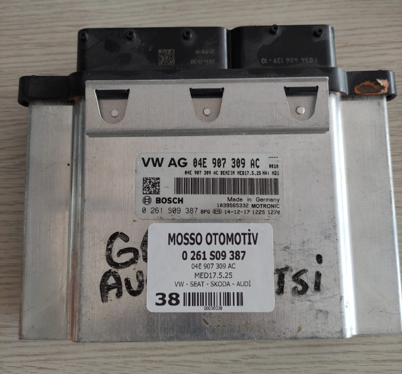 0261S09387 04E907309AC VW SEAT SKODA MOTOR BEYNİ MED17.5.25 - 0 261 S09 387