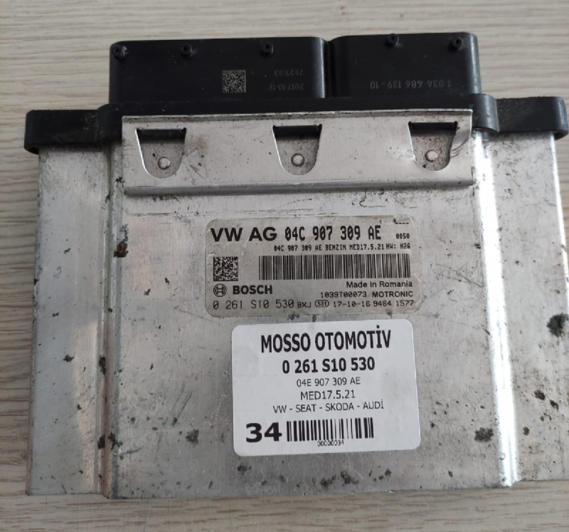 0261S10530 04C907309AE VW SEAT SKODA MOTOR BEYNİ MED17.5.21 - 0 261 S10 530