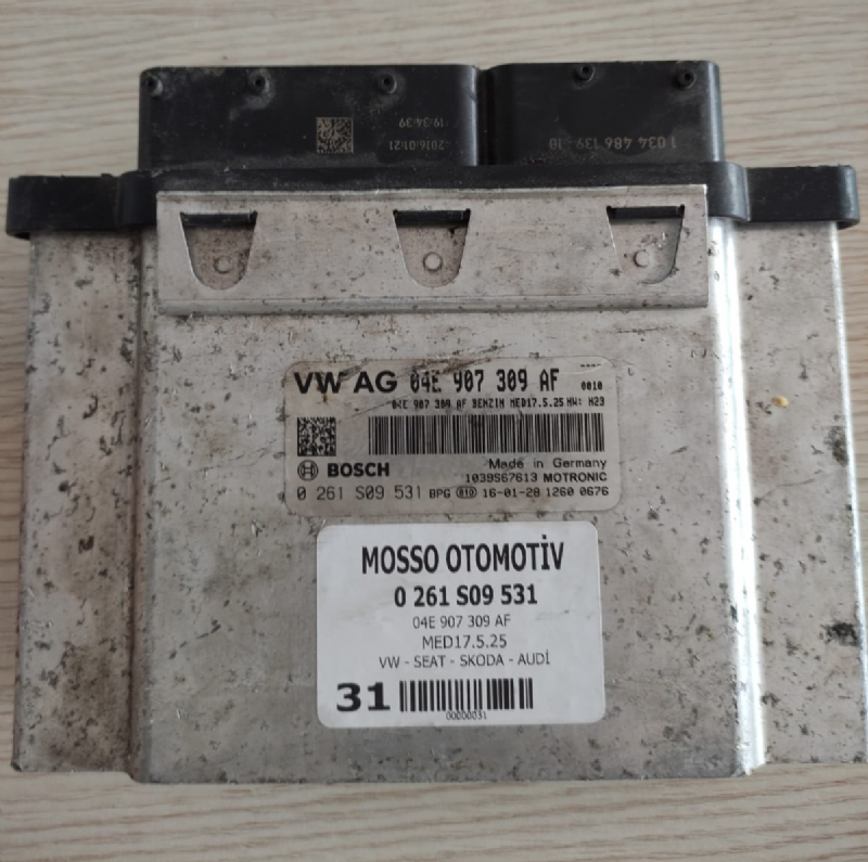 0261S09531 04E907309AF VW SEAT SKODA MOTOR BEYNİ MED17.5.25 - 0 261 S09 531