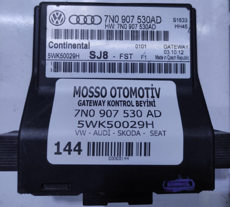7N0907530AD - 5WK50029H - VW AUDİ SKODA SEAT GATEWAY KONTROL BEYNİ - 7N0 907 530 AD - 5WK50029H