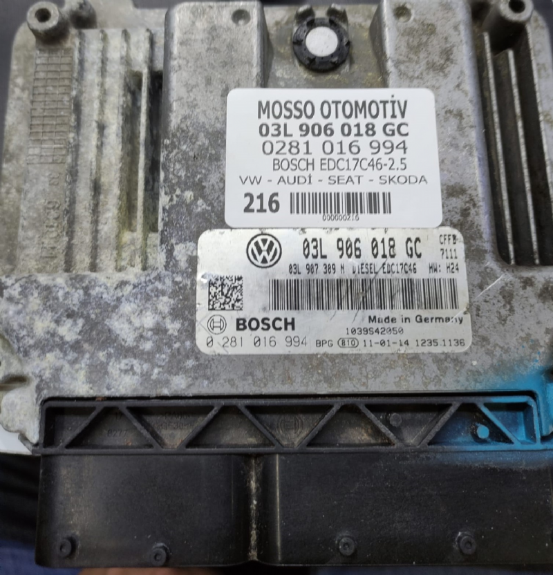 0281016994 - 03L906018GC - VW - AUDİ - SEAT - SKODA MOTOR BEYNİ EDC17C36 - 0 281 016 994 - 03L 906 018 GC 