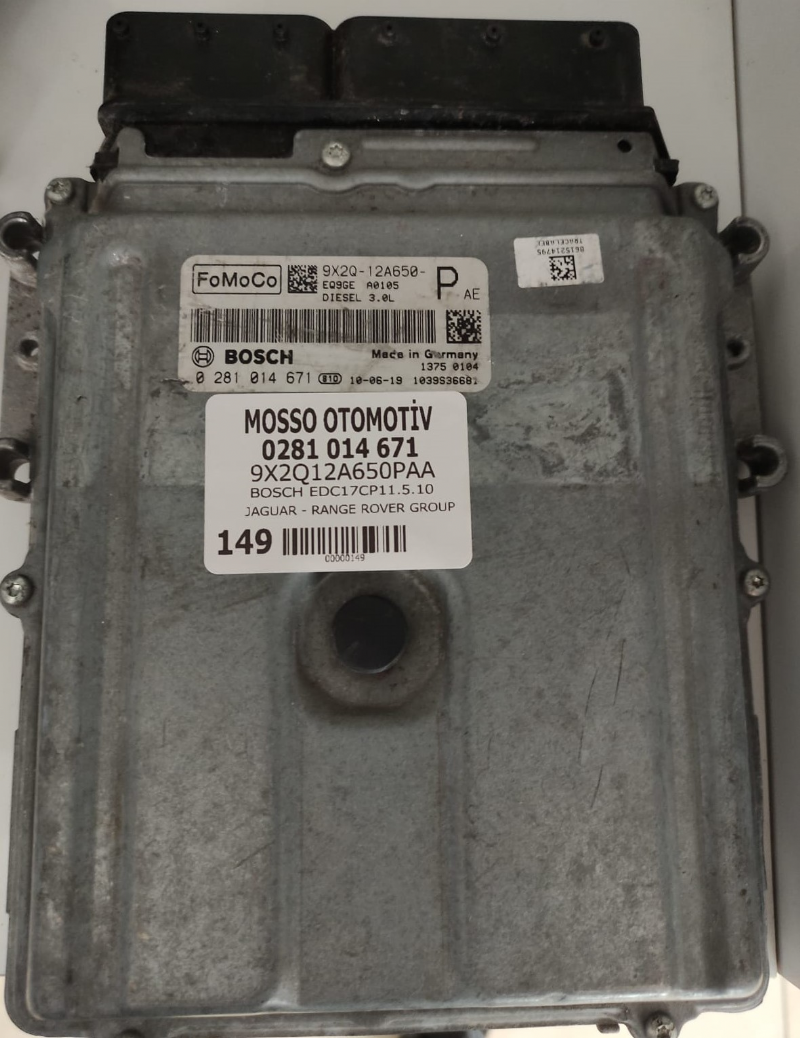 0281014671 - 9X2Q12A650PAA - RANGE ROVER - JAGUAR MOTOR BEYNİ EDC17CP11 0 281 014 671 - 9X2Q12A650PAA