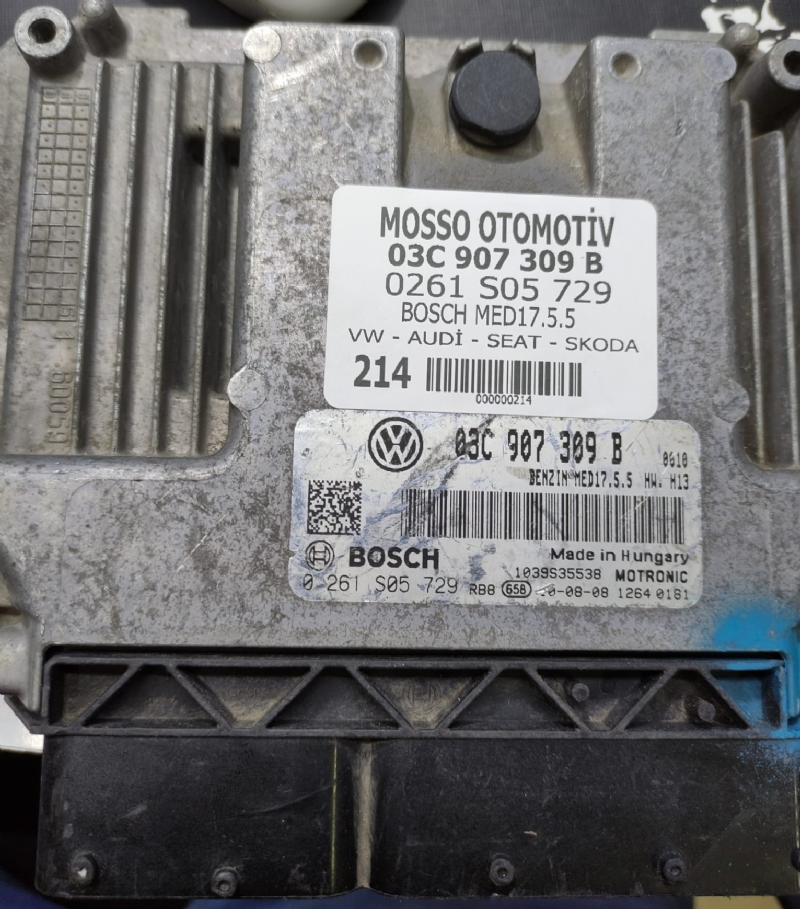 0261S05729 - 03C907309B - VW - AUDİ - SEAT - SKODA  MOTOR BEYNİ MED17.5.5 - 0 261 S05 729 - 03C 907 309 B 