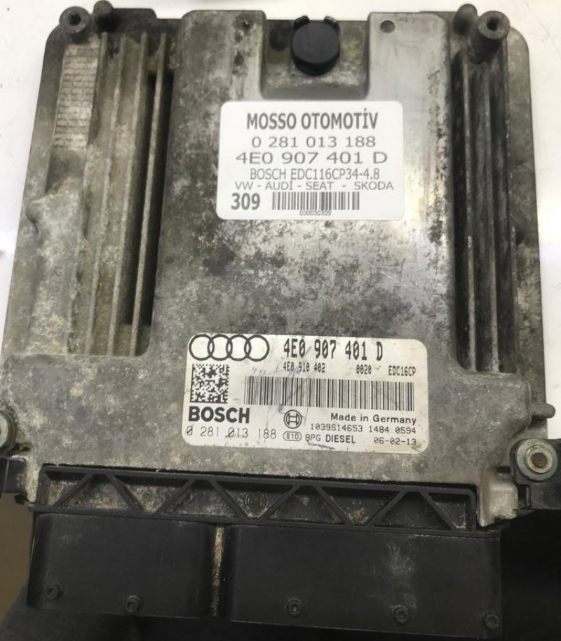0281023188 - 4E0907401D - VW - AUDİ - SEAT - SKODA MOTOR BEYNİ EDC16CP34 - 0 281 013 188 - 4E0 907 401 D