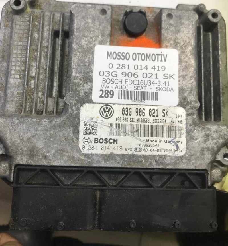 0281906021419 - 03G906021SK - VW - AUDİ - SEAT - SKODA MOTOR BEYNİ EDC16U34 - 0 281 014 419 - 03G 906 021 SK 