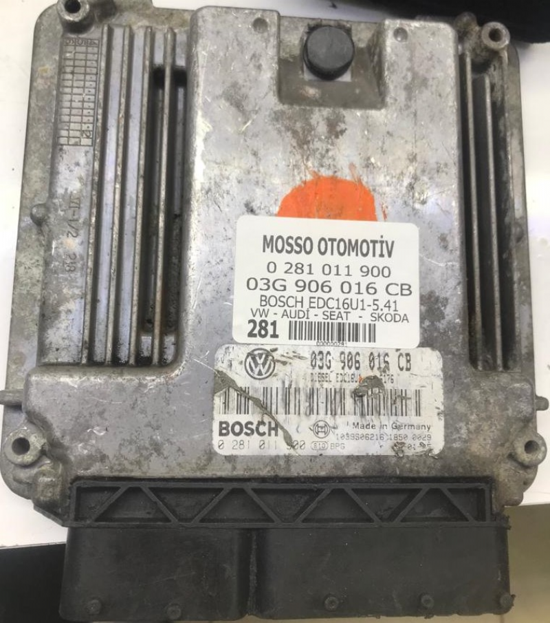 0281011900 - 03G906016CB - VW - AUDİ - SEAT - SKJODA MOTOR BEYNİ EDC16U1 - 0 281 011 900 - 03G 906 016 CB 