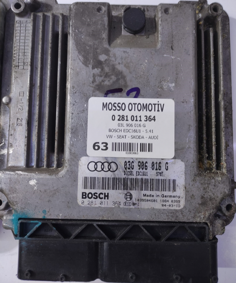 0281011364 03G906016G AUDİ A3 MOTOR BEYNİ EDC16U1 - 0 281 011 364 - 03G 906 016G 