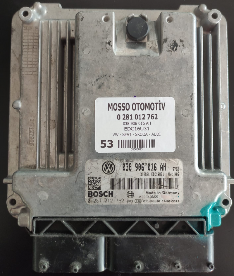0281012762 - 038906016AH - VW TRANSPORTER MOTOR BEYNİ EDC16U31 - 0 281 012 762 - 038 906 016 AH