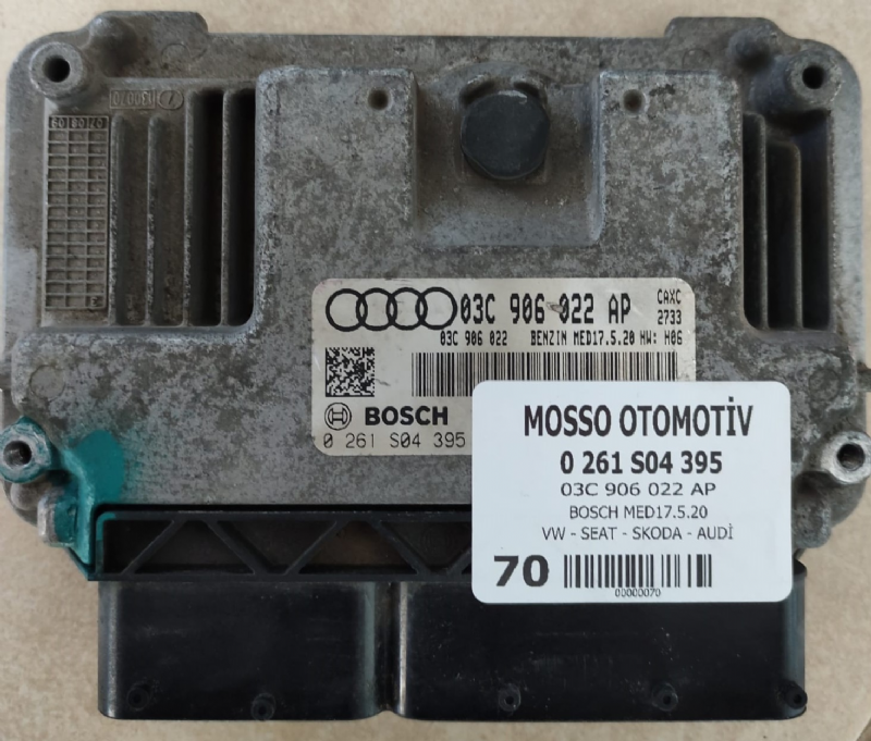 0261S04395 - 03C906022AP AUDİ A3 MOTOR BEYNİ - MED17.5.20 - 0 261 S04 395 - 03C 906 022 AP