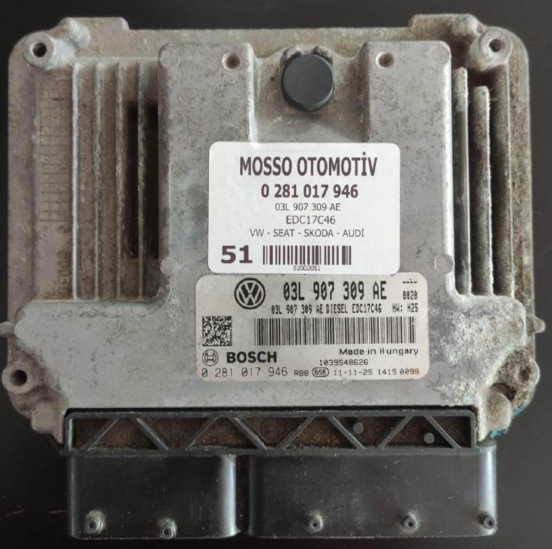 0281017946 - 03L907309AE VW GOLF MOTOR BEYNİ EDC17C46 - 0 281 017 946 - 03L 907 309 AE