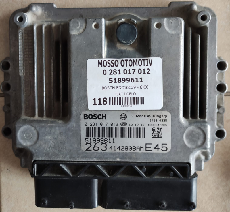 0281017012 - 51899611 - FİAT DOBLO MOTOR BEYNİ EDC16C39 - 0 281 017 012 - 51899611 